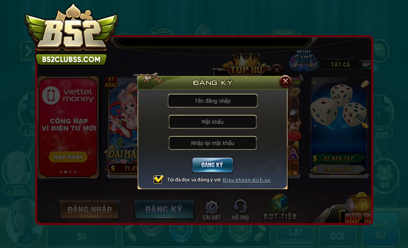 Các bước tham gia chơi game bài tại B52 Club đơn giản